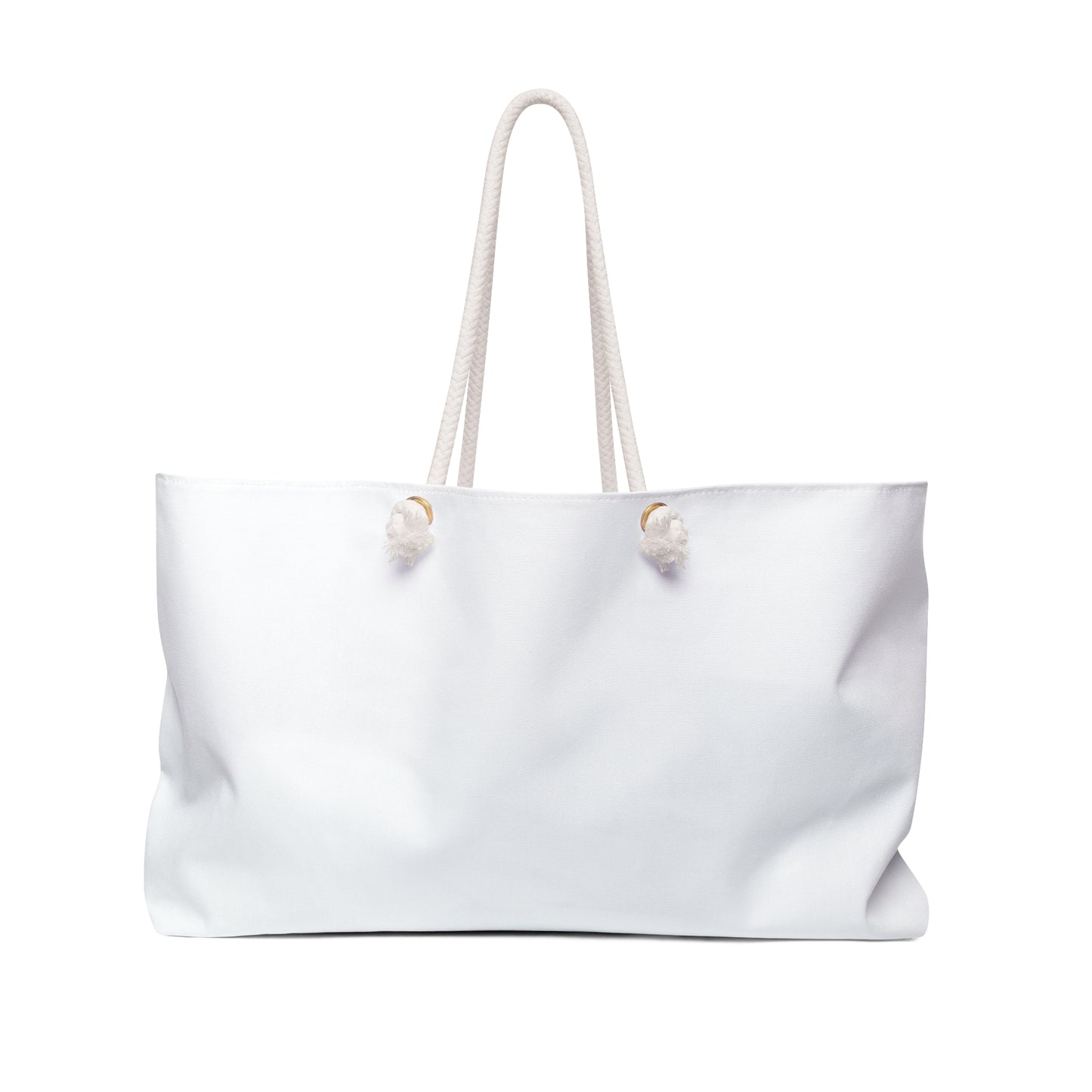 Minimal White Weekender Bag – Large Rope-Handle Travel Tote