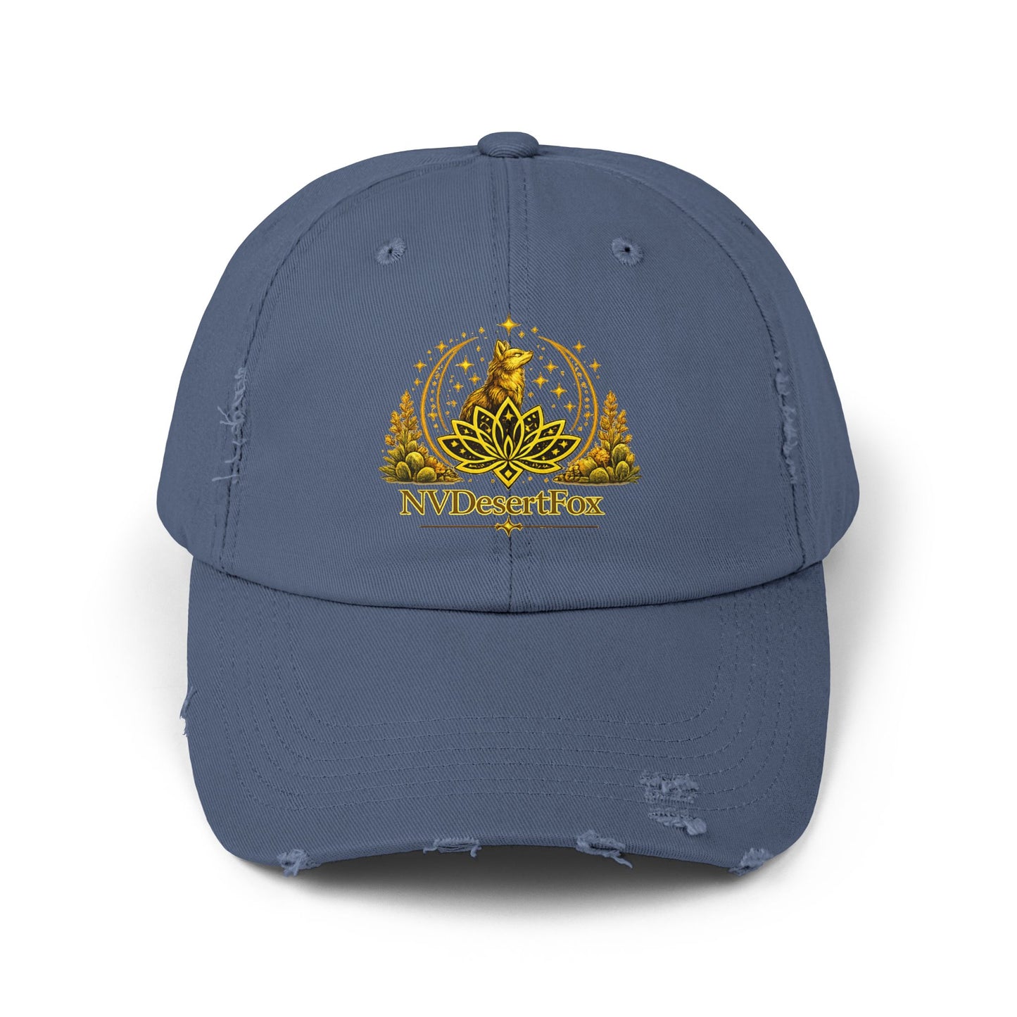 Distressed Black Cap — Golden Desert Fox Crest (NV Desert Fox)
