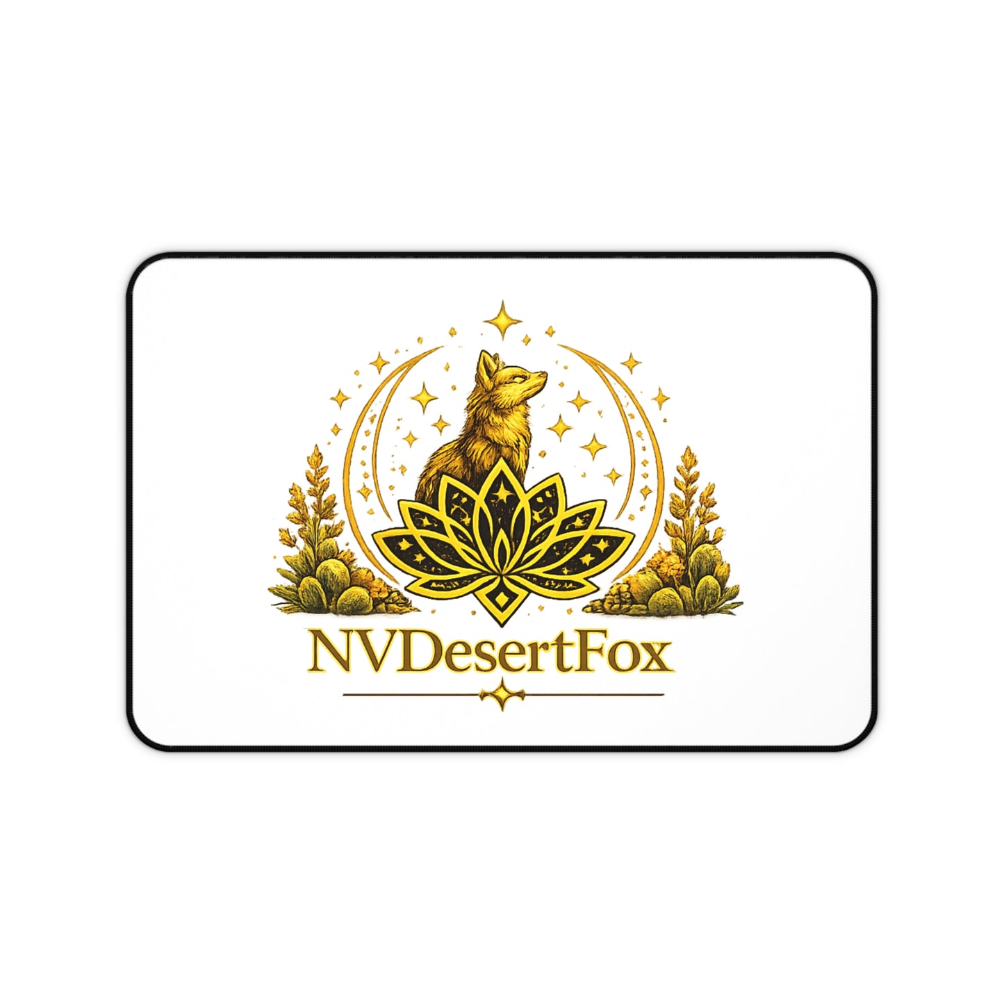 Desert Fox Desk Mat — NVDesertFox Gold Fox Lotus Design
