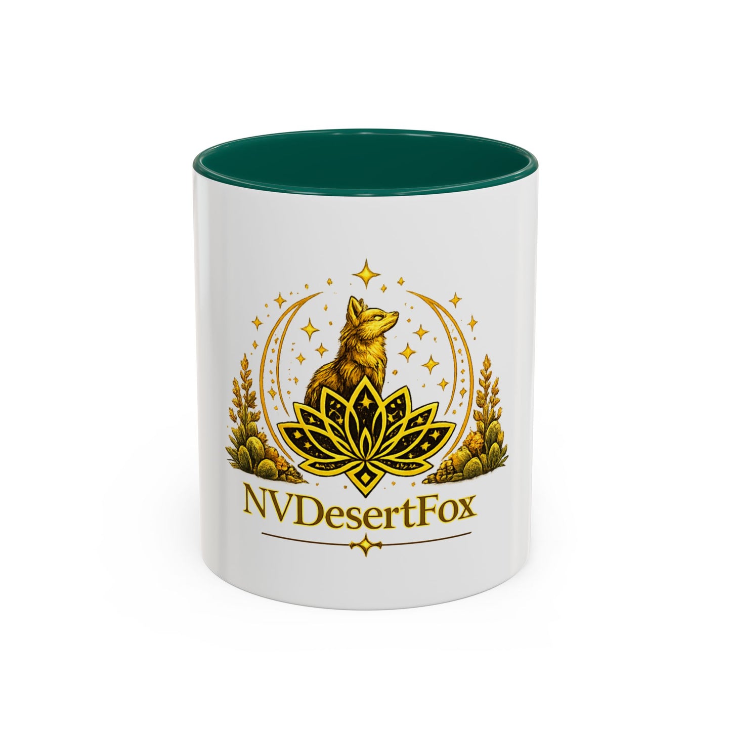Desert Fox Logo Mug — NVDesertFox Gold Fox Coffee Cup (11oz/15oz)