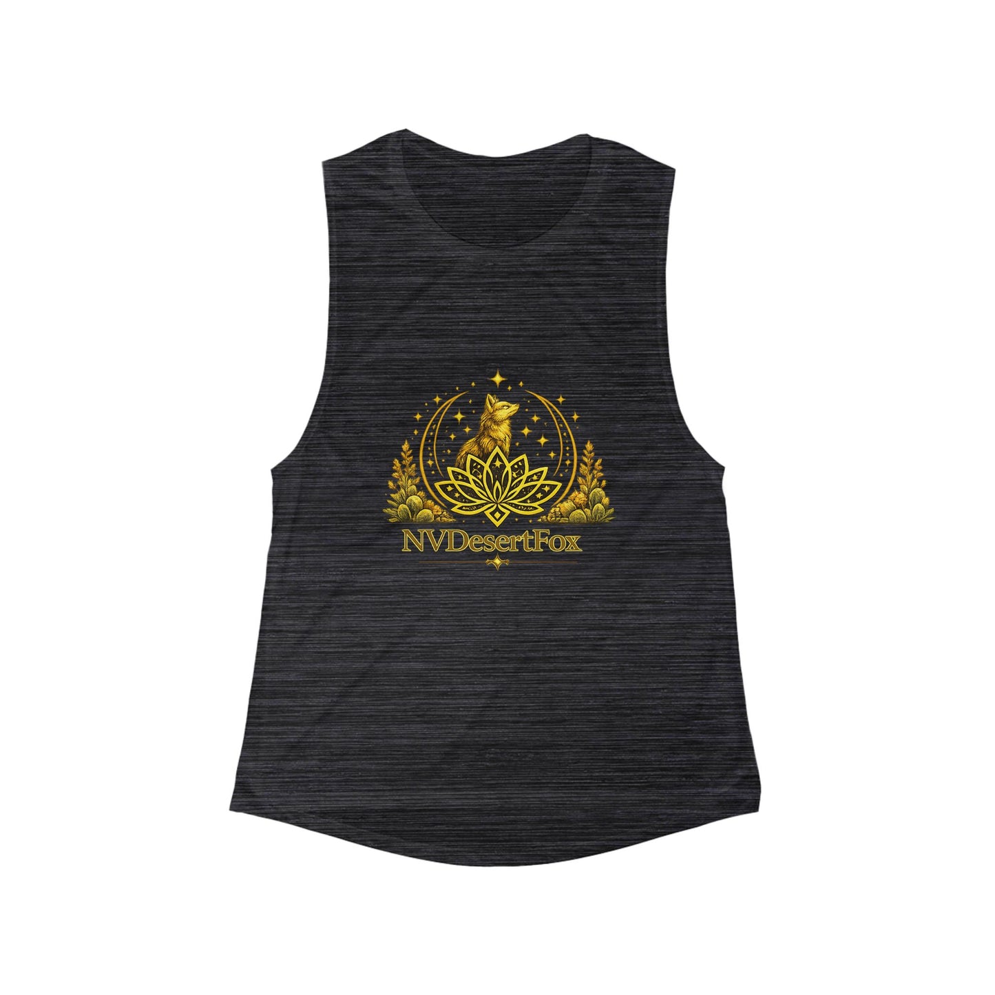 Desert Fox Lotus Tank Top — NVDesertFox Golden Fox Graphic Women's Muscle Tank