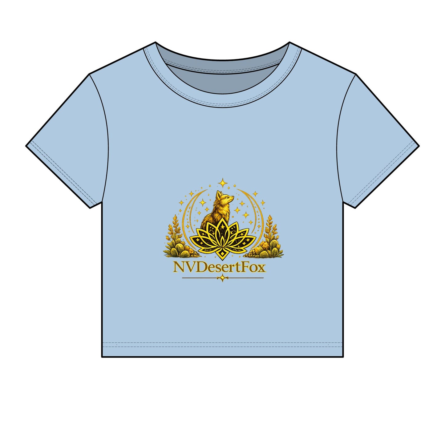 Desert Fox Emblem Baby Tee — Women's Micro Rib Crop Top