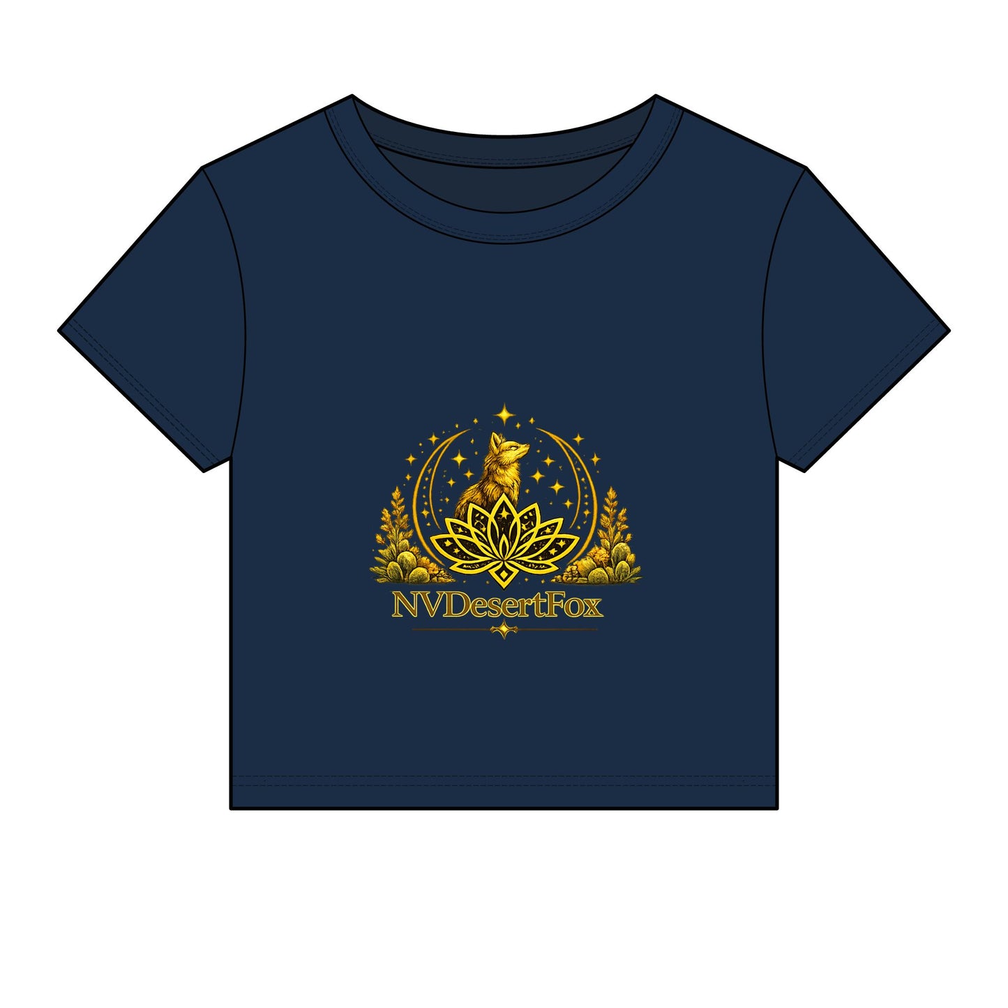 Desert Fox Emblem Baby Tee — Women's Micro Rib Crop Top