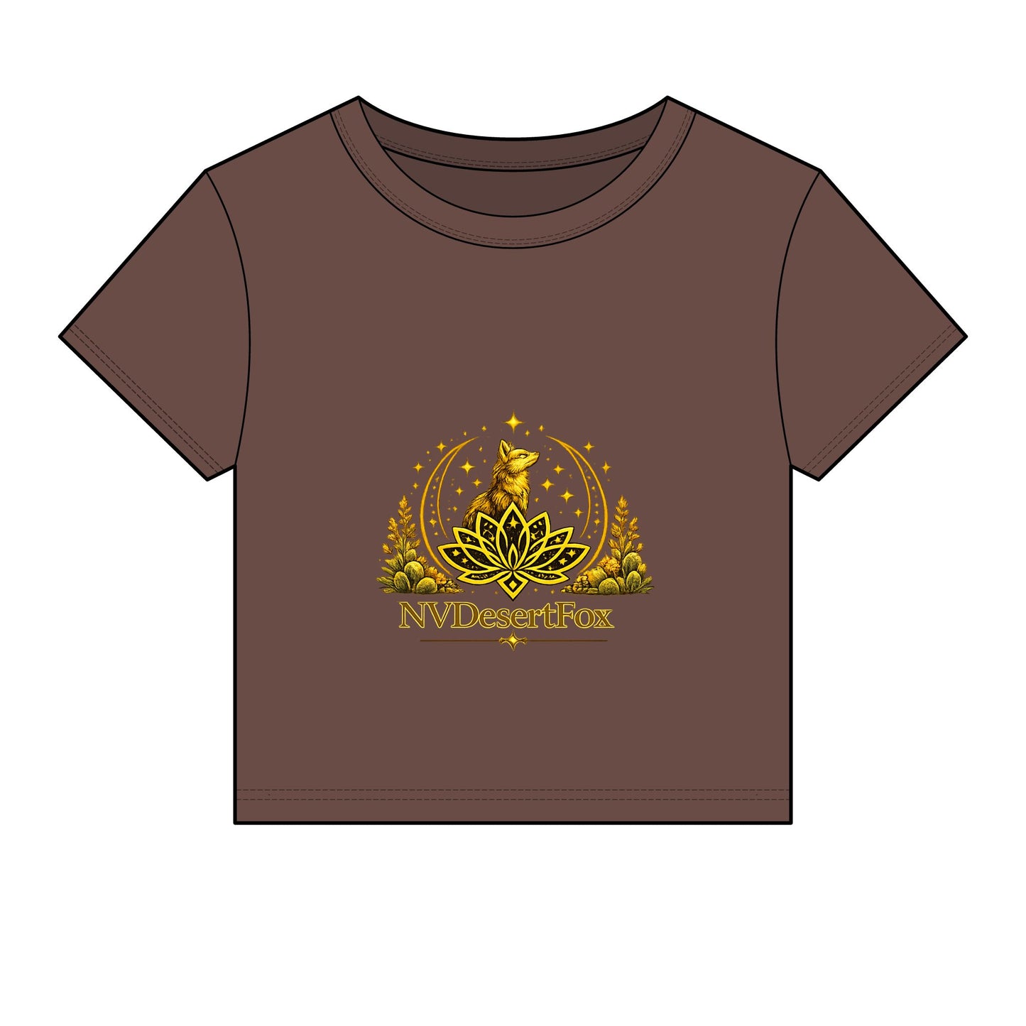 Desert Fox Emblem Baby Tee — Women's Micro Rib Crop Top