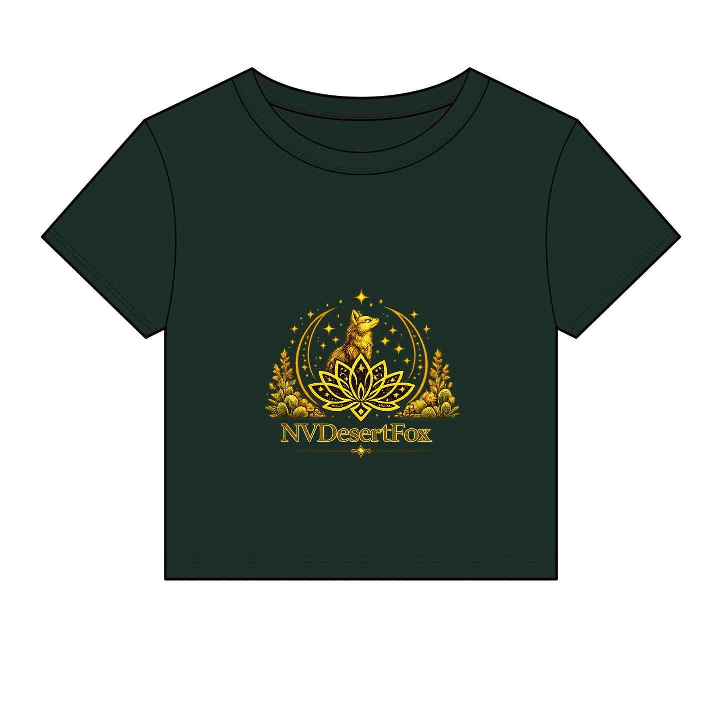 Desert Fox Emblem Baby Tee — Women's Micro Rib Crop Top
