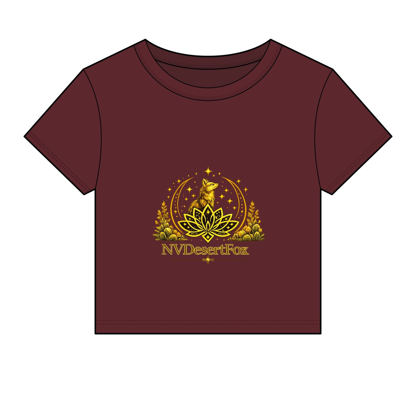 Desert Fox Emblem Baby Tee — Women's Micro Rib Crop Top
