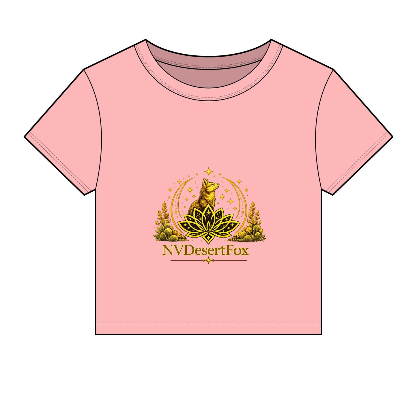 Desert Fox Emblem Baby Tee — Women's Micro Rib Crop Top