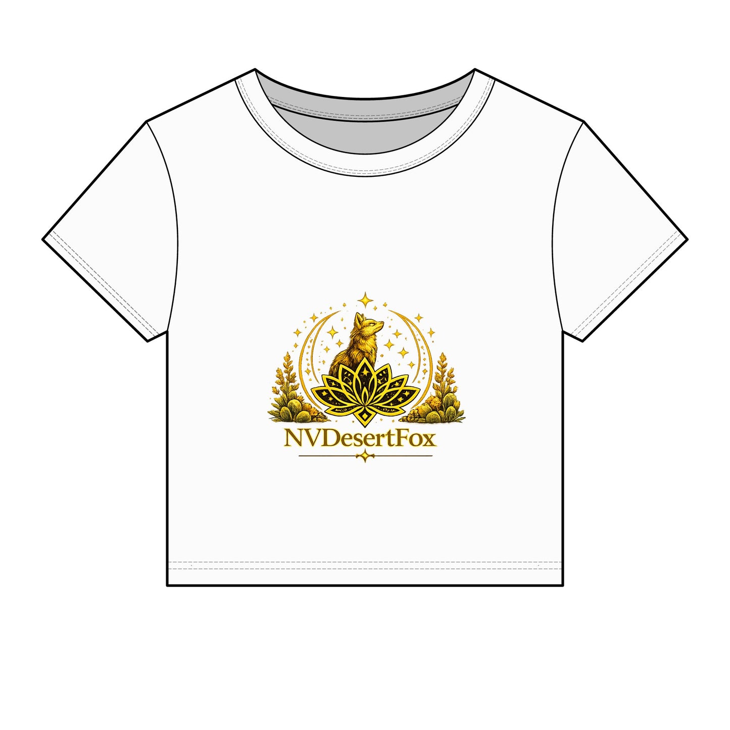 Desert Fox Emblem Baby Tee — Women's Micro Rib Crop Top