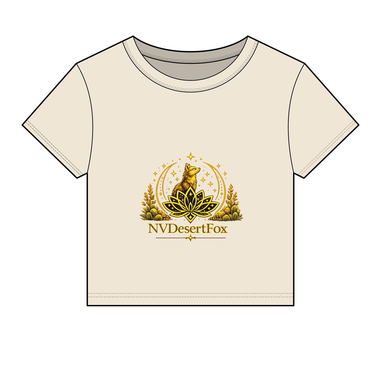 Desert Fox Emblem Baby Tee — Women's Micro Rib Crop Top