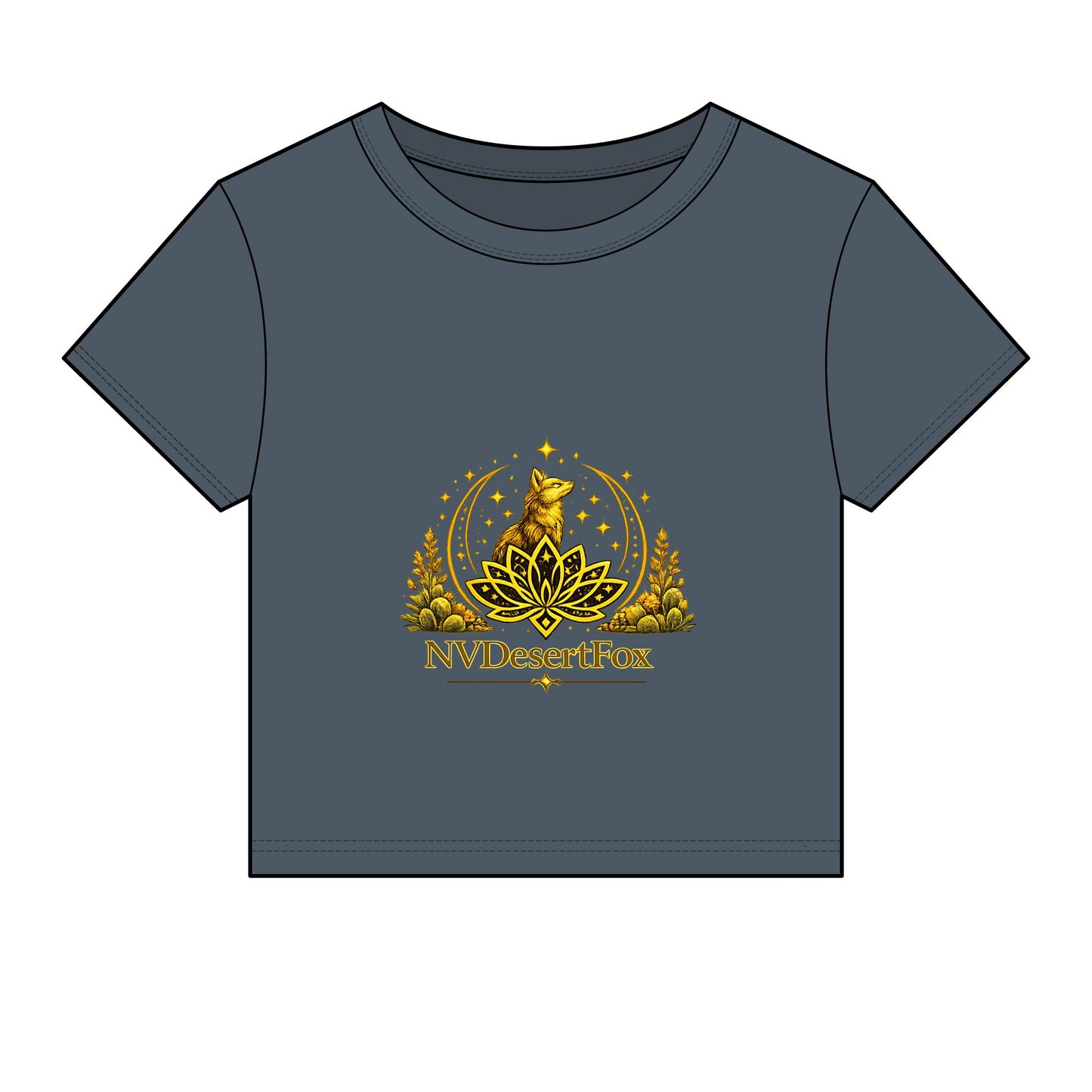 Desert Fox Emblem Baby Tee — Women's Micro Rib Crop Top