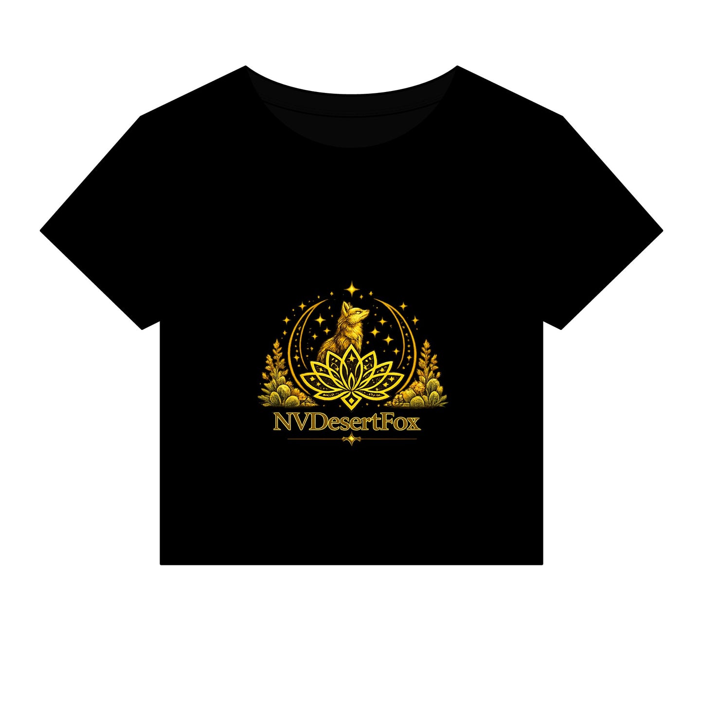 Desert Fox Emblem Baby Tee — Women's Micro Rib Crop Top