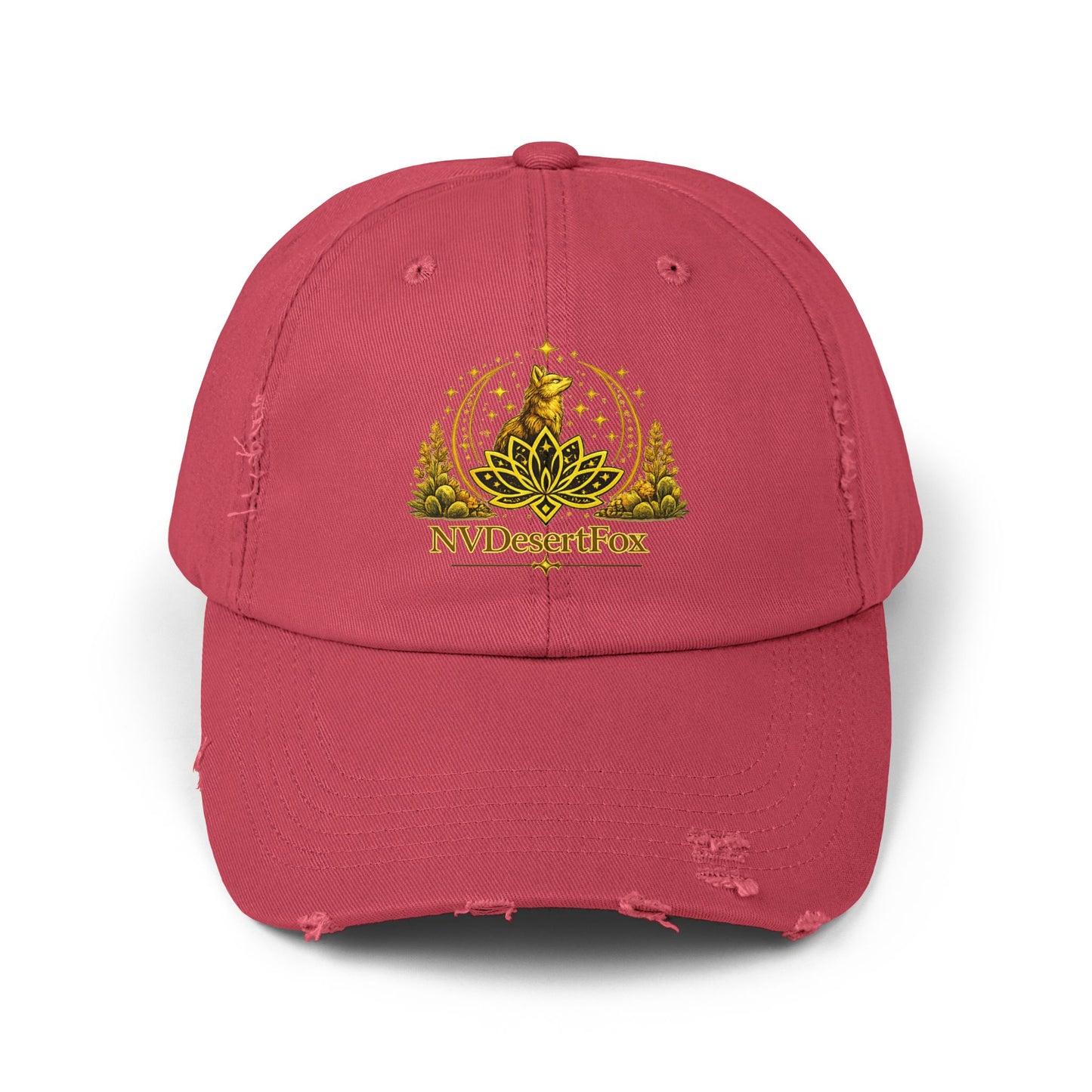 Distressed Black Cap — Golden Desert Fox Crest (NV Desert Fox)