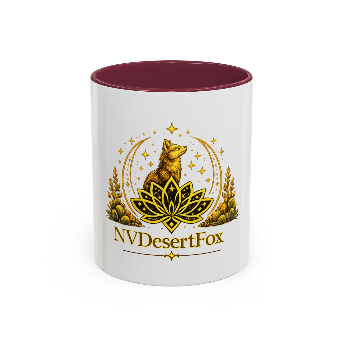Desert Fox Logo Mug — NVDesertFox Gold Fox Coffee Cup (11oz/15oz)