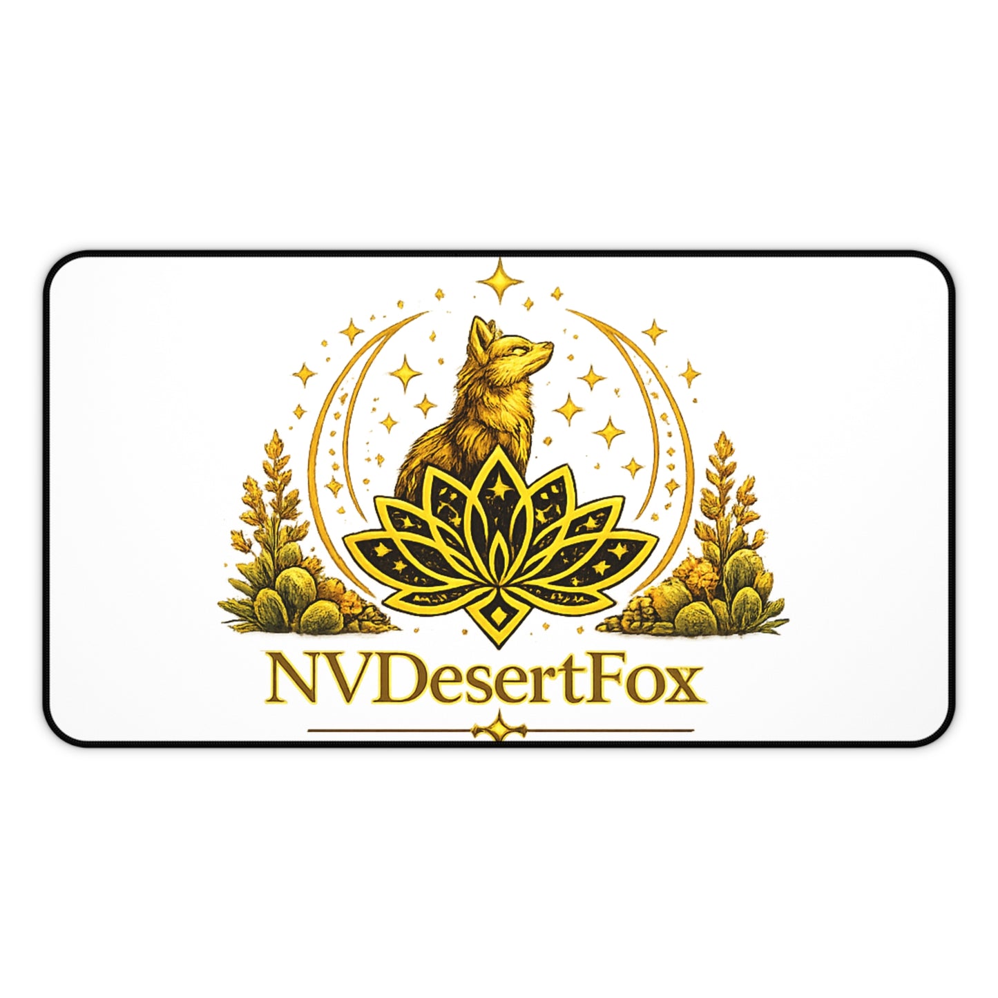 Desert Fox Desk Mat — NVDesertFox Gold Fox Lotus Design
