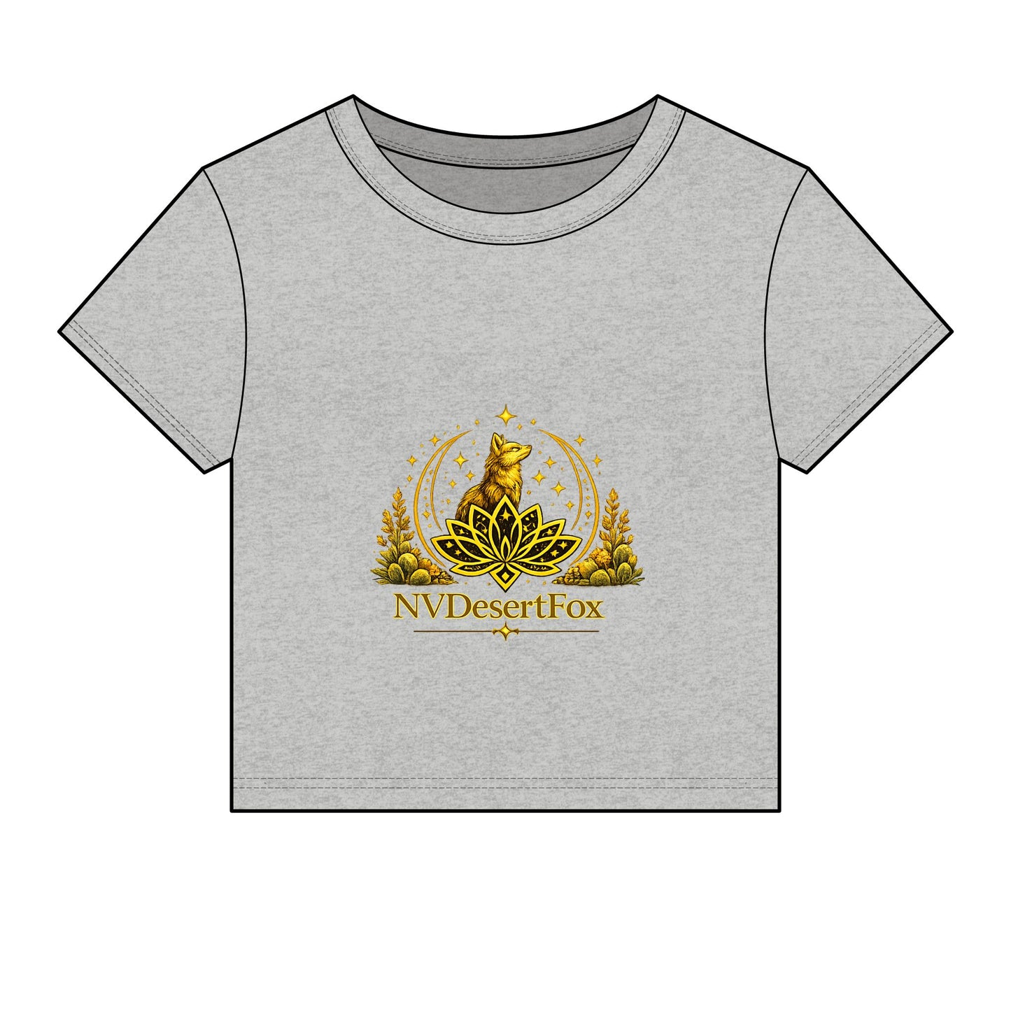 Desert Fox Emblem Baby Tee — Women's Micro Rib Crop Top
