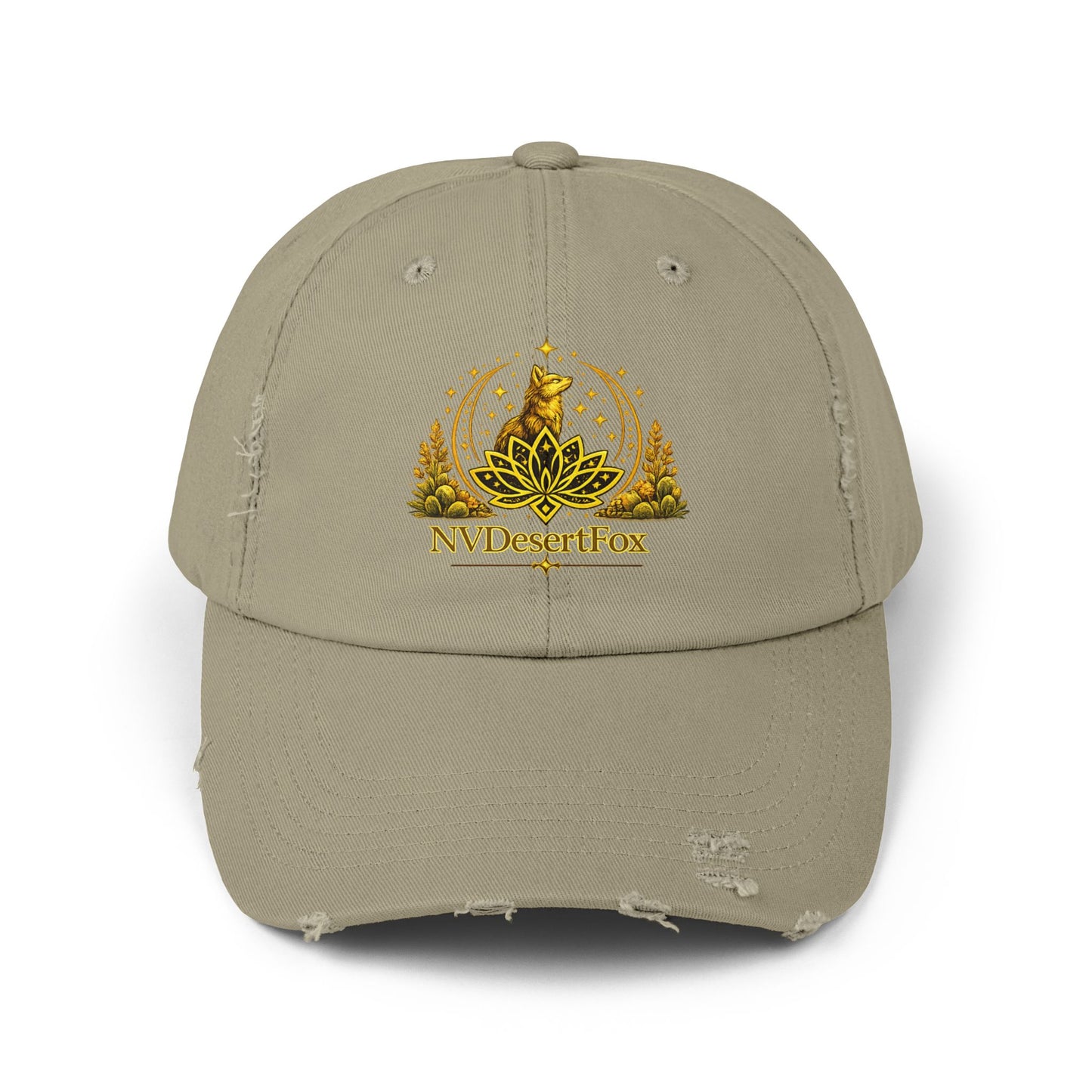 Distressed Black Cap — Golden Desert Fox Crest (NV Desert Fox)