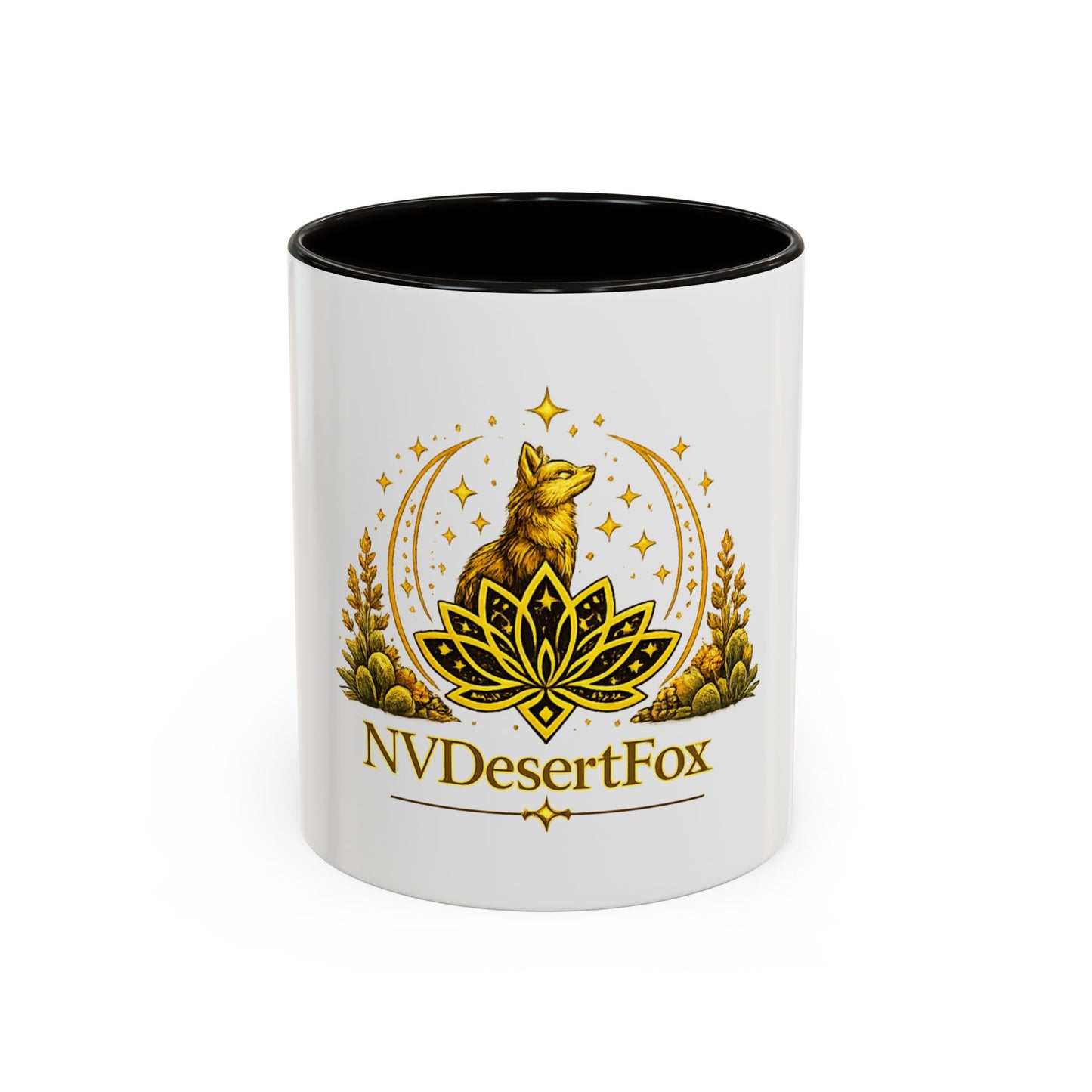 Desert Fox Logo Mug — NVDesertFox Gold Fox Coffee Cup (11oz/15oz)