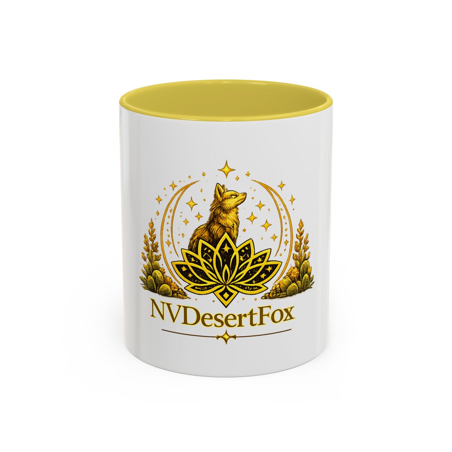 Desert Fox Logo Mug — NVDesertFox Gold Fox Coffee Cup (11oz/15oz)