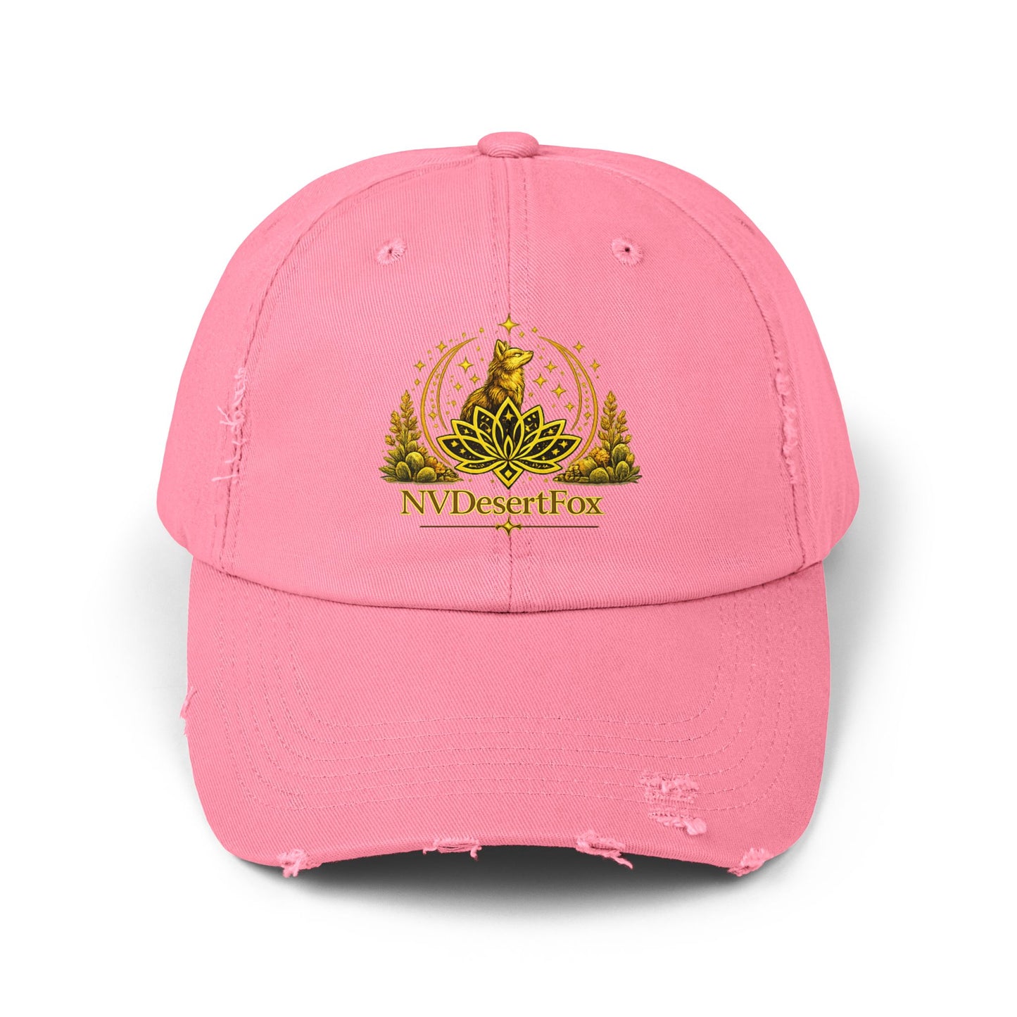 Distressed Black Cap — Golden Desert Fox Crest (NV Desert Fox)
